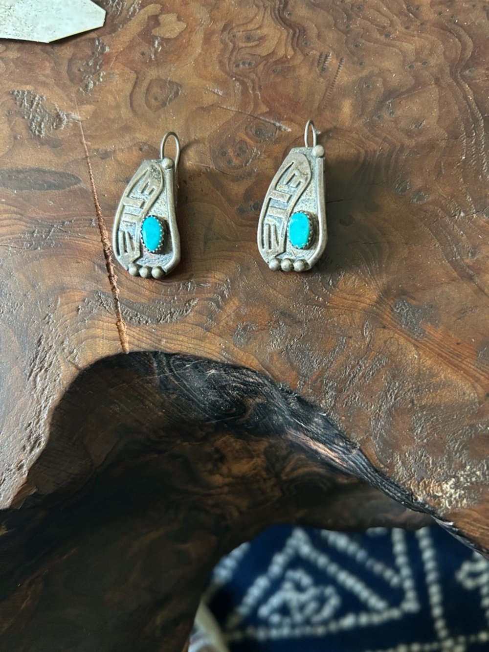 Indian silver and turquoise earring